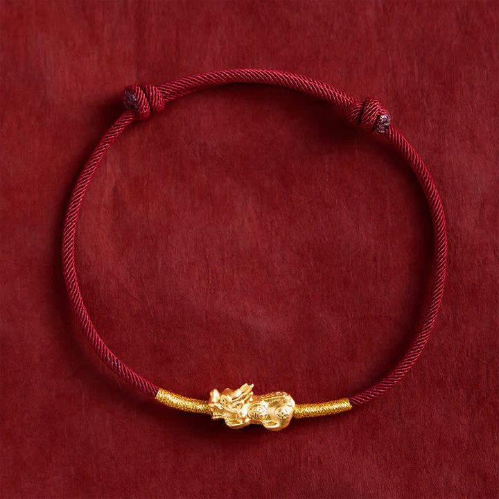 Buddha Stones Handmade Red String PiXiu Luck Bracelet
