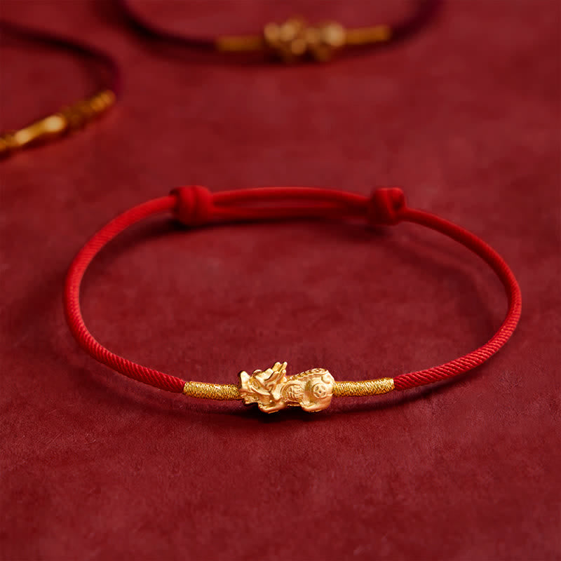 Buddha Stones Handmade Red String PiXiu Luck Bracelet