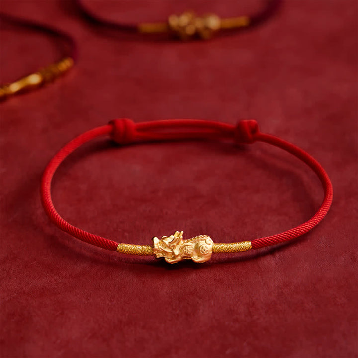 Buddha Stones Handmade Red String PiXiu Luck Bracelet