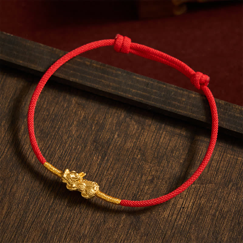 Buddha Stones Handmade Red String PiXiu Luck Bracelet