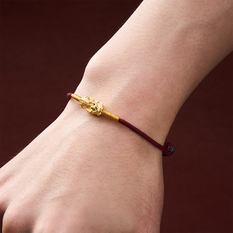 Buddha Stones Handmade Red String PiXiu Luck Bracelet