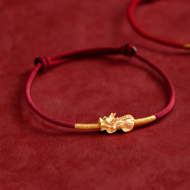 Buddha Stones Handmade Red String PiXiu Luck Bracelet