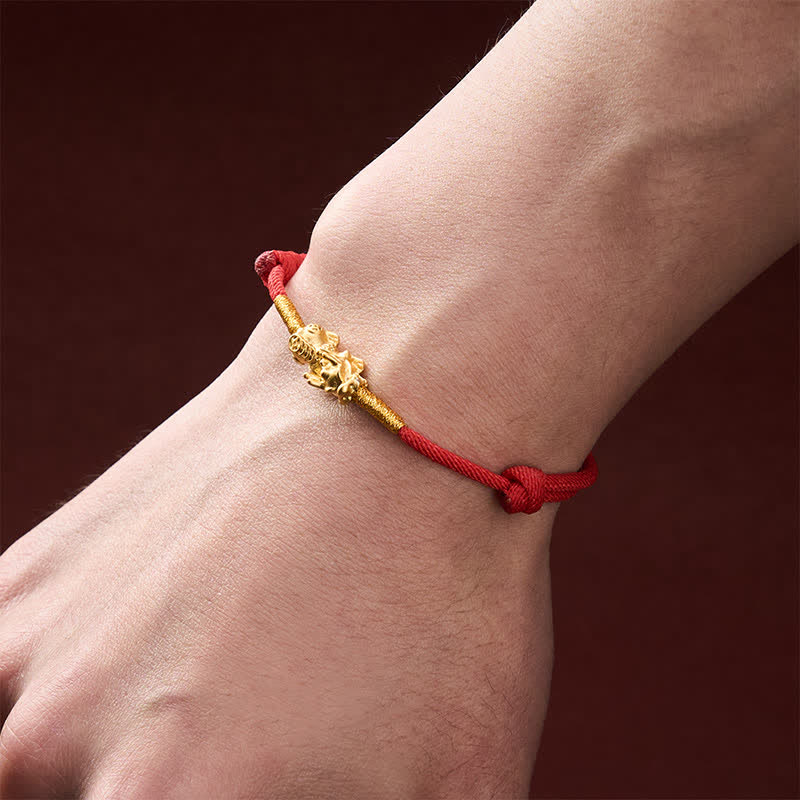 Buddha Stones Handmade Red String PiXiu Luck Bracelet