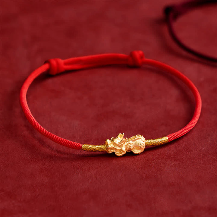 Buddha Stones Handmade Red String PiXiu Luck Bracelet