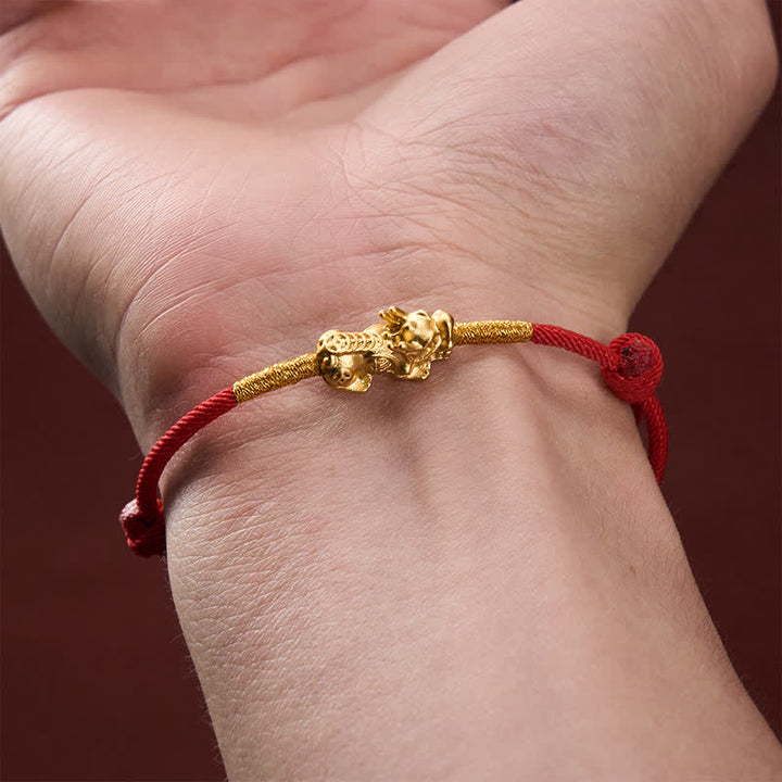 Buddha Stones Handmade Red String PiXiu Luck Bracelet
