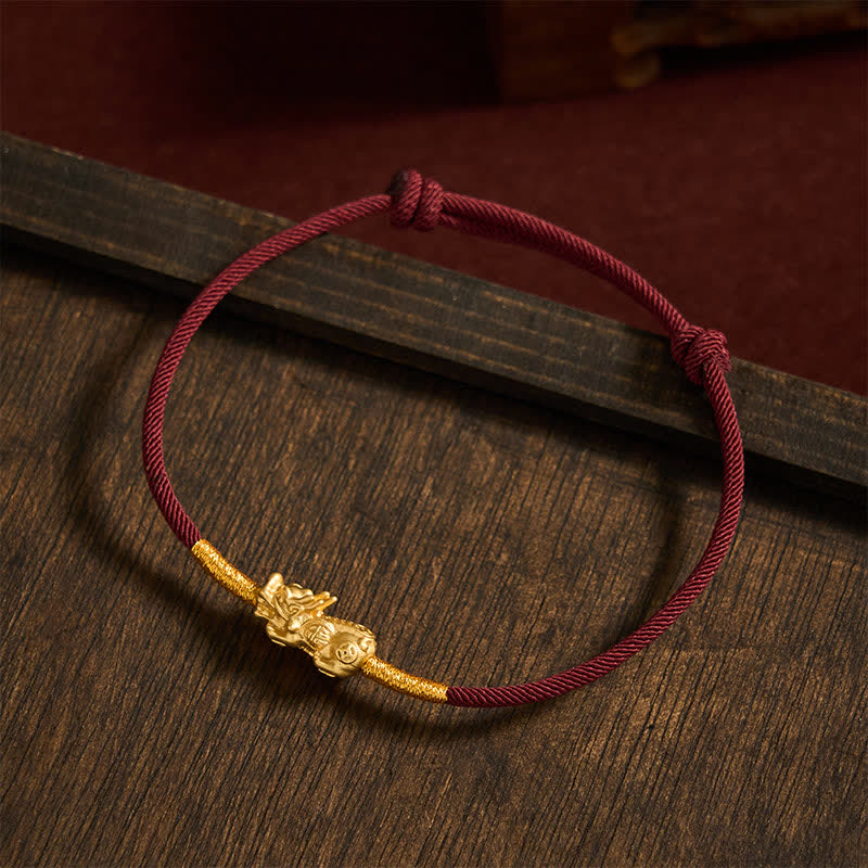 Buddha Stones Handmade Red String PiXiu Luck Bracelet