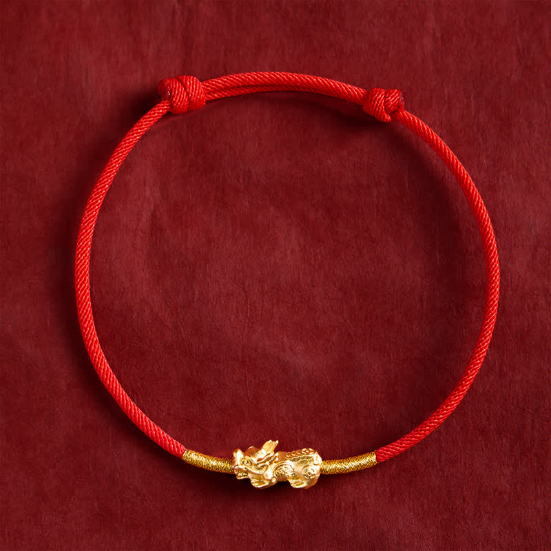 Buddha Stones Handmade Red String PiXiu Luck Bracelet