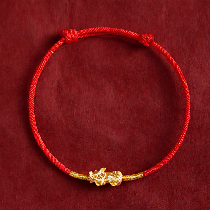 Buddha Stones Handmade Red String PiXiu Luck Bracelet