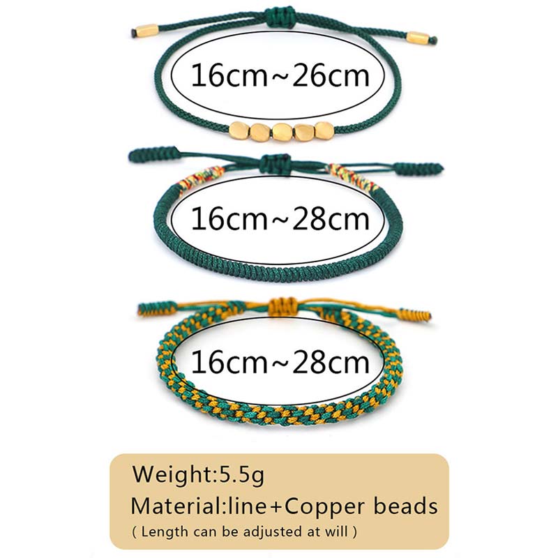 Three-piece copper bead cord bracelet set — view 14