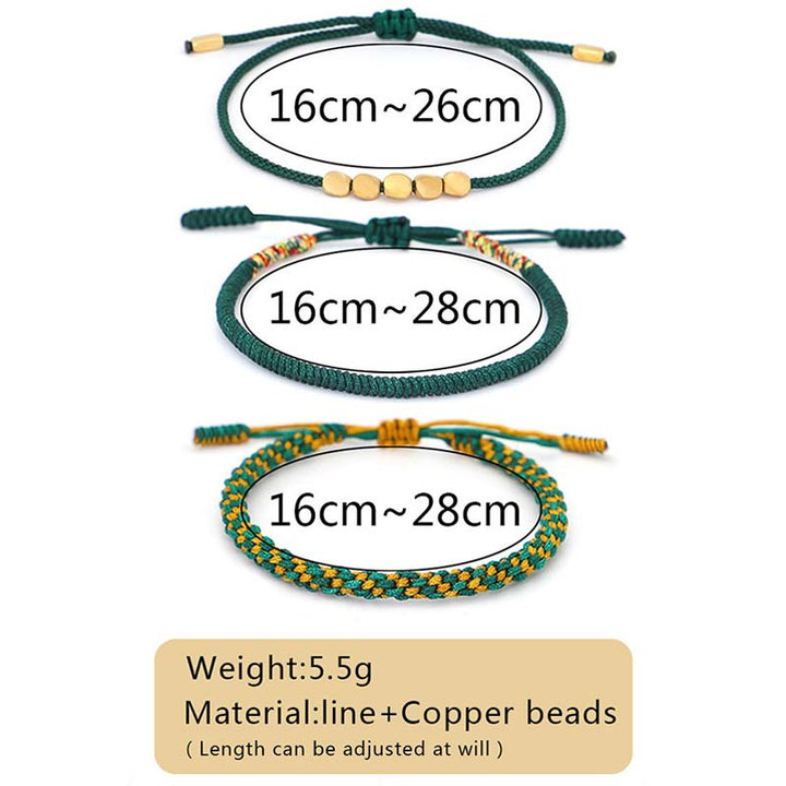 Three-piece copper bead cord bracelet set — view 14