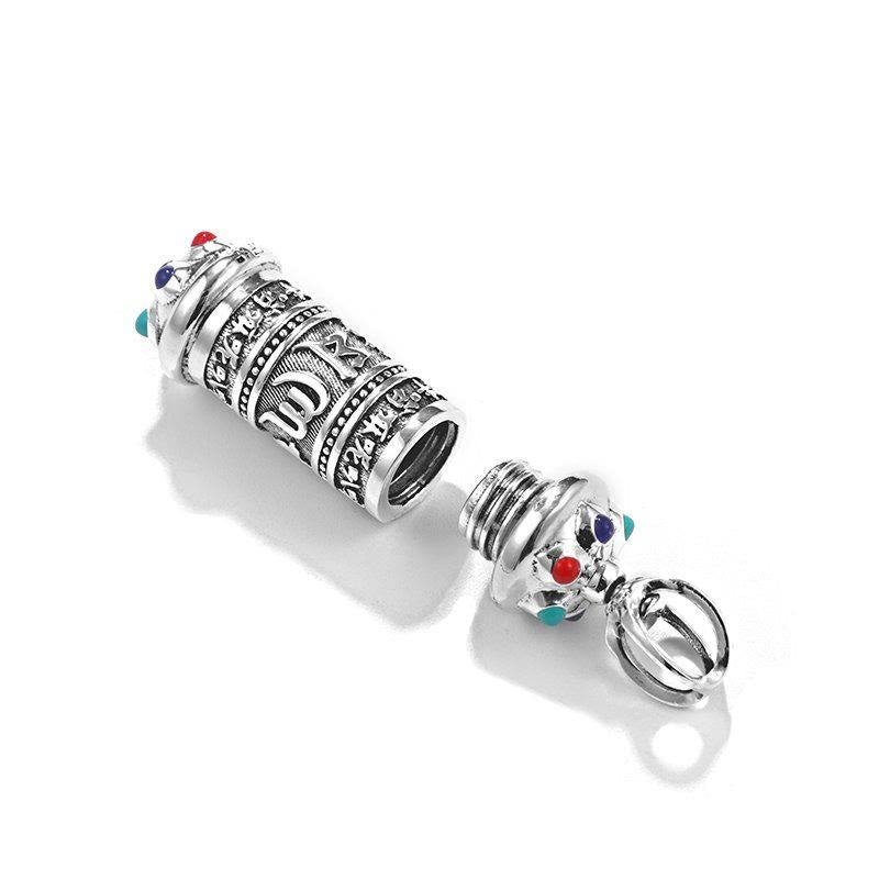 Om Mani Padme Hum silver-plated pendant necklace — view 6