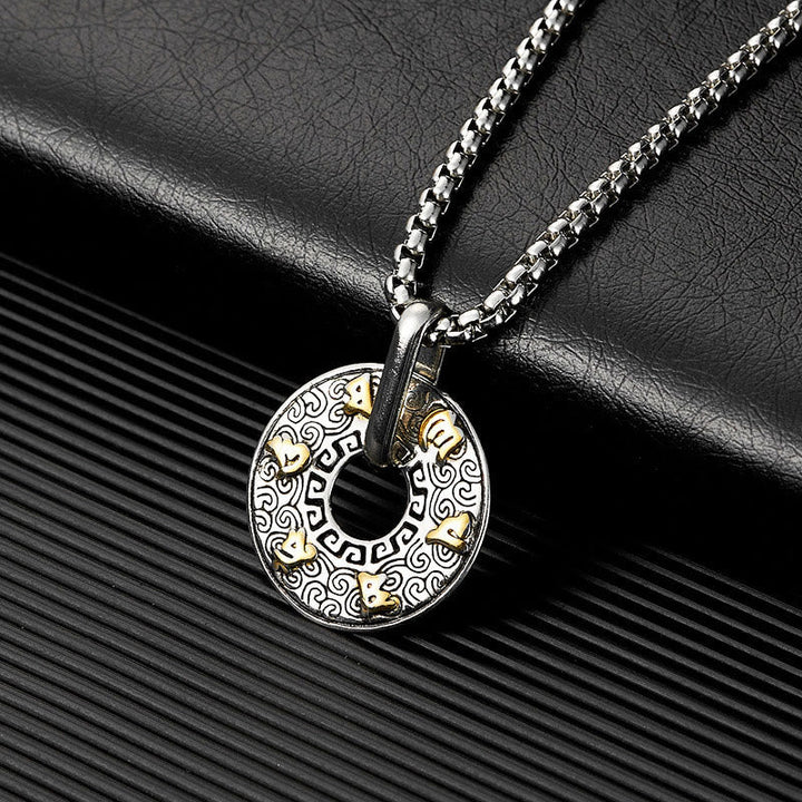 Om Mani Padme Hum peace buckle necklace — view 3