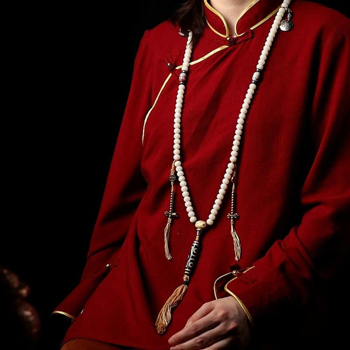 108 bodhi seed and Dzi bead mala — view 14