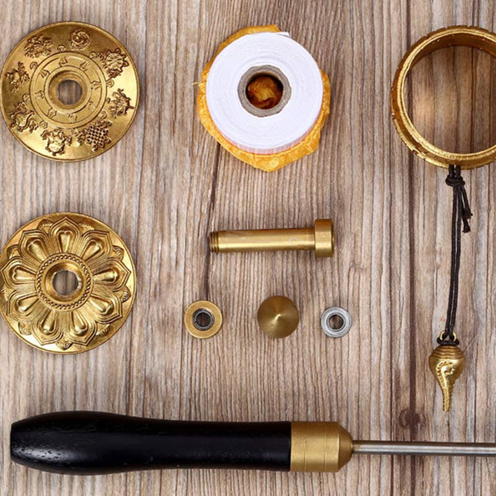 Tibetan copper prayer wheel decoration — view 5