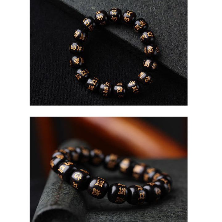 Tibetan Ebony Wood Mantra Bracelet — view 5
