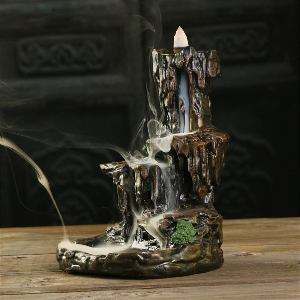 Mountain Waterfall Landscape Hand Crafts Censer Base Holder Stand