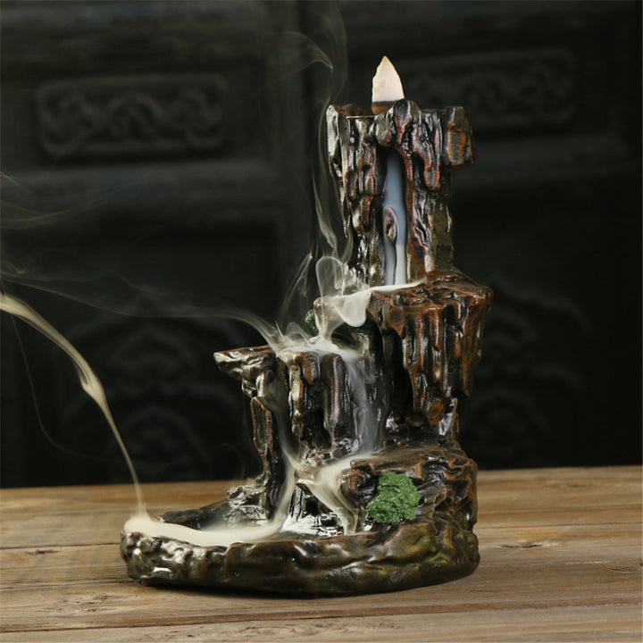 Mountain Waterfall Landscape Hand Crafts Censer Base Holder Stand