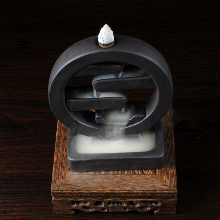 Square Incense Ceramic Backflow Incense Burner Creative Home Decor Incense Holder Censer Living Room Office Ornament