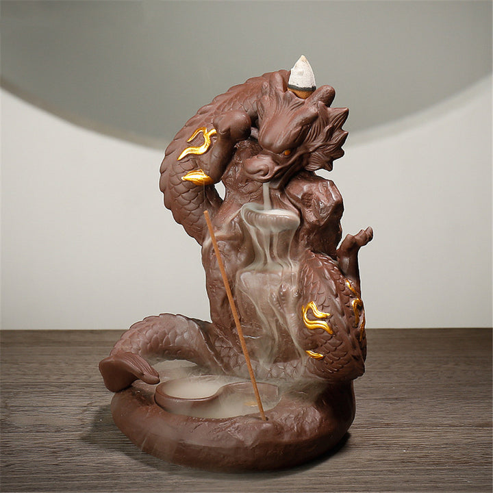Backflow Incense Burner Dragon Incense Stick Holder Smoke Waterfall Aromatherapy Furnace Home Decor Censer