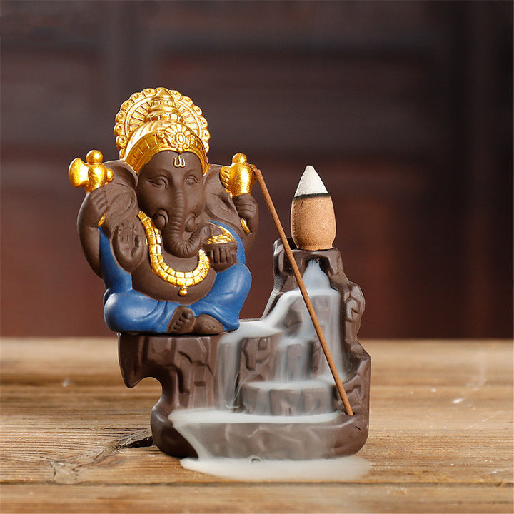 Ganesha Backflow Incense Burner Elephant God Incense Stick Holder