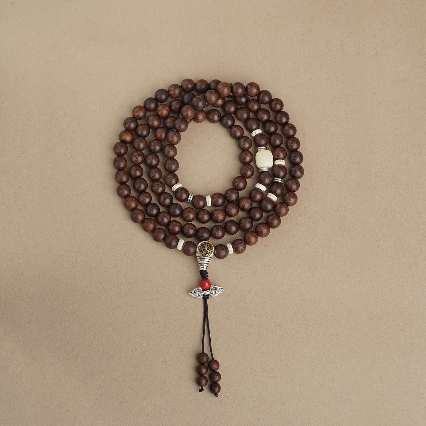 Tibetan 108 Beads Golden Sandalwood Mala Protection Calm Bracelet