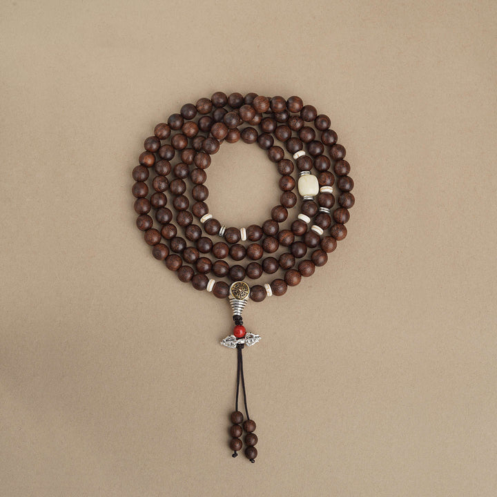 Tibetan 108 Beads Golden Sandalwood Mala Protection Calm Bracelet