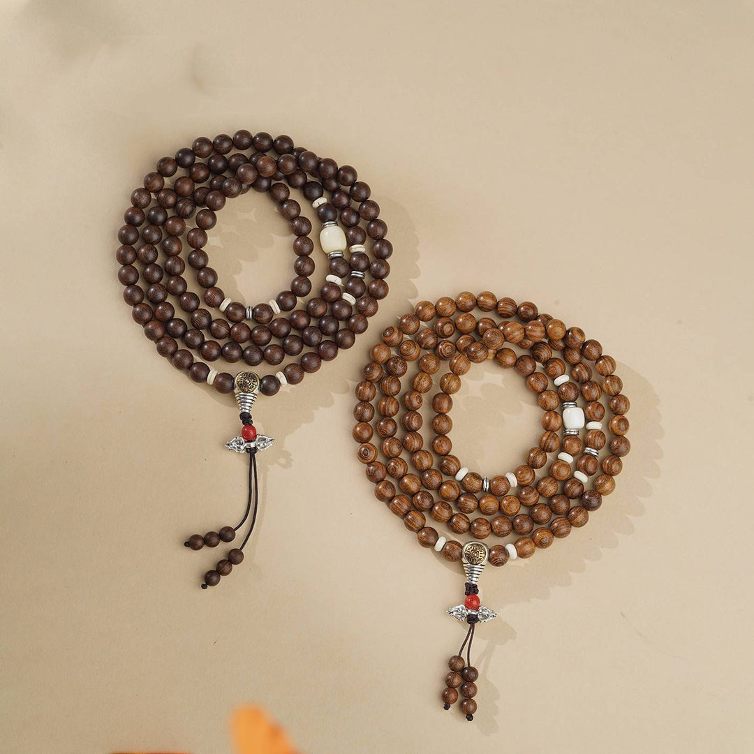 Tibetan 108 Beads Golden Sandalwood Mala Protection Calm Bracelet
