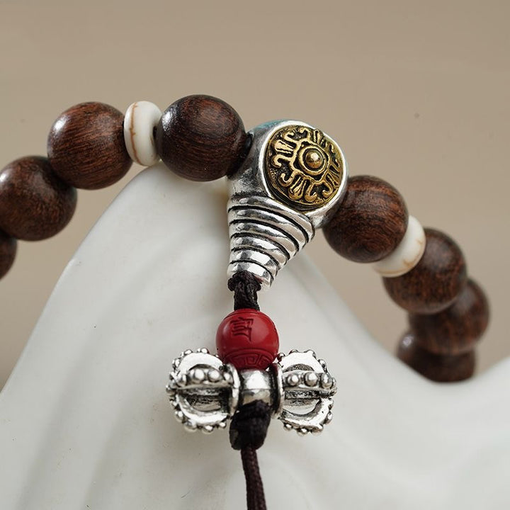 Tibetan 108 Beads Golden Sandalwood Mala Protection Calm Bracelet