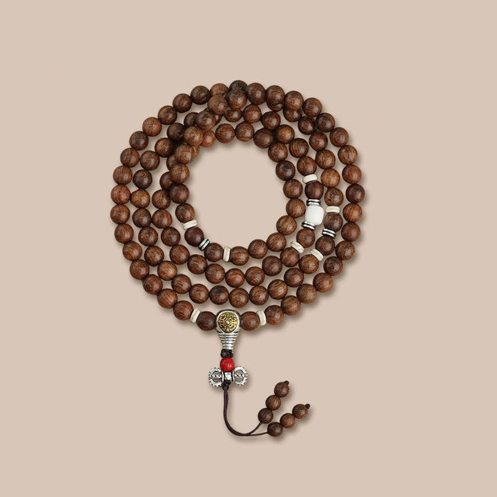 Tibetan 108 Beads Golden Sandalwood Mala Protection Calm Bracelet