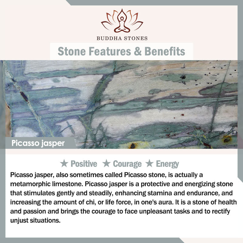 222 Angel Number Picasso Jasper Stone 108-Bead Mala — product view 8