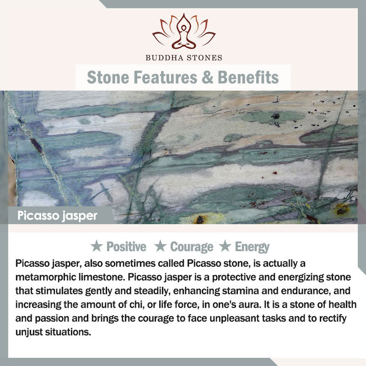 222 Angel Number Picasso Jasper Stone 108-Bead Mala — product view 8