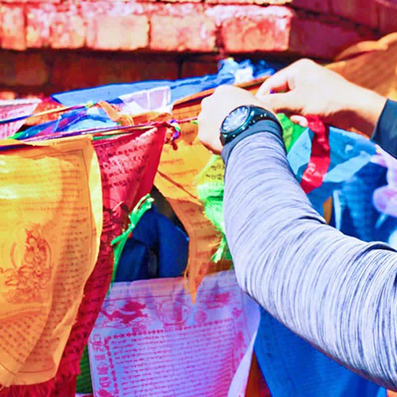 Five-color Windhorse prayer flags — view 24