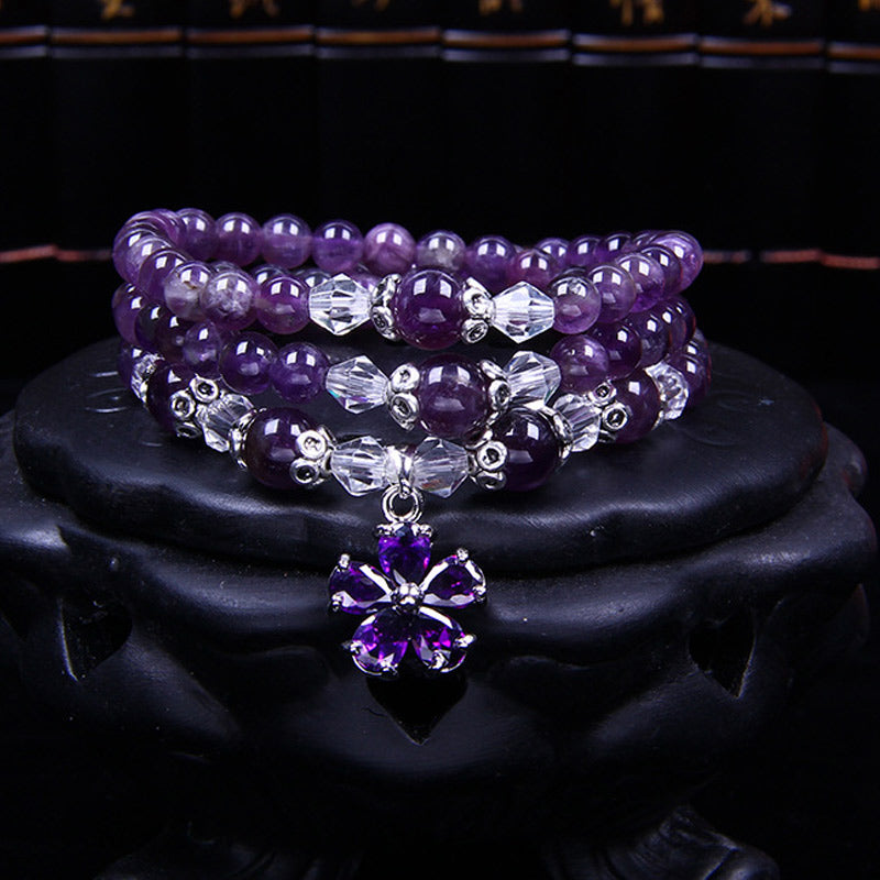 Tibetan amethyst mala bracelet — view 1