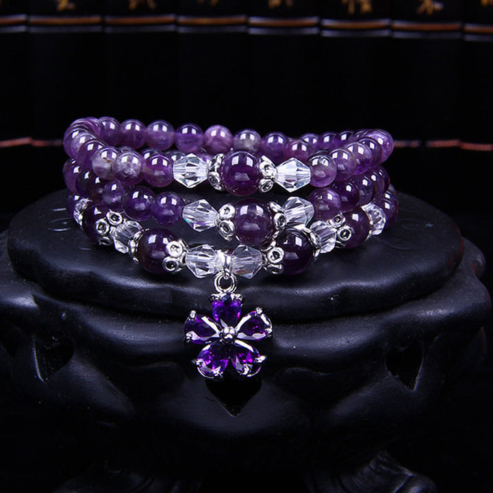 Tibetan amethyst mala bracelet — view 1