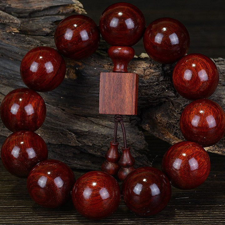 Red sandalwood and rosewood bead bracelet — view 2