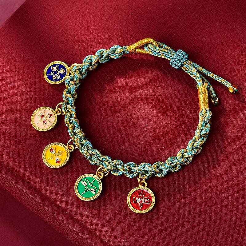 Handwoven multicolor five-gods braid bracelet — view 4