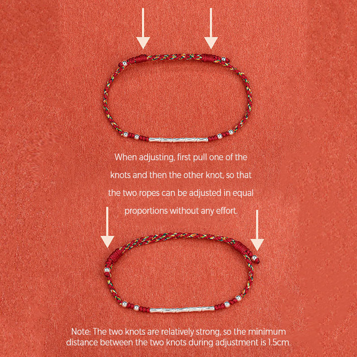 Handwoven Multicolor Bamboo Cord Bracelet — view 4