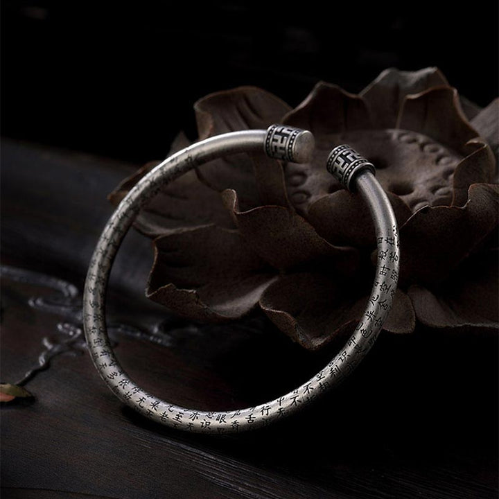 Heart Sutra white copper adjustable bracelet — view 4