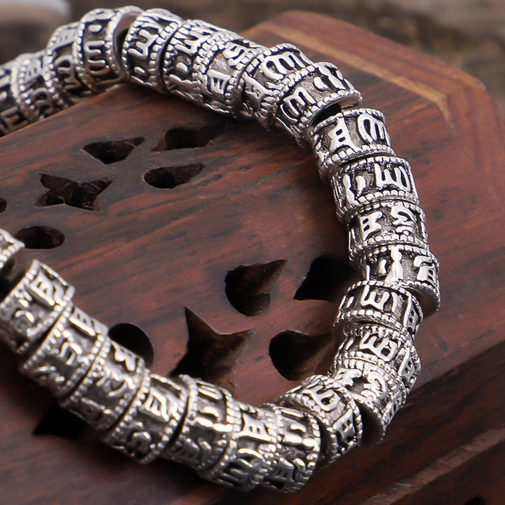 Adjustable Om Mani Padme Hum alloy bracelet — view 4