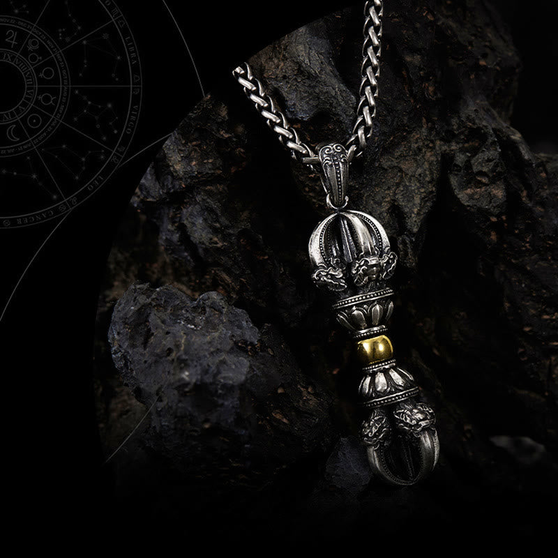 Buddha Stones Tibetan Dorje Vajra Design Wealth Necklace Pendant Necklaces & Pendants BS 4