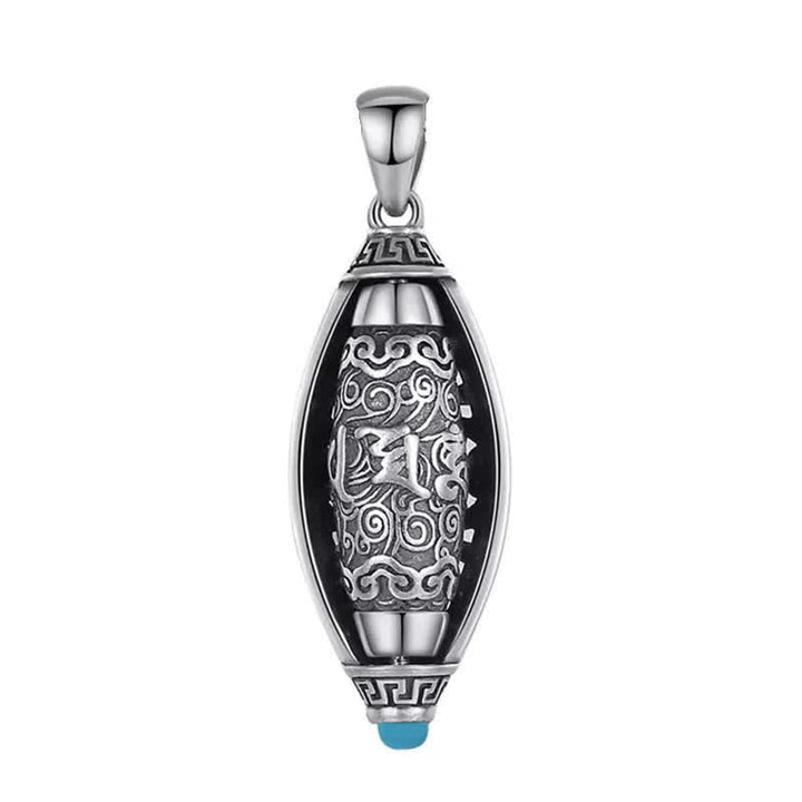 Buddha Stones Tibet Om Mani Padme Hum Protection Necklace Rotatable Pendant Necklaces & Pendants BS 8
