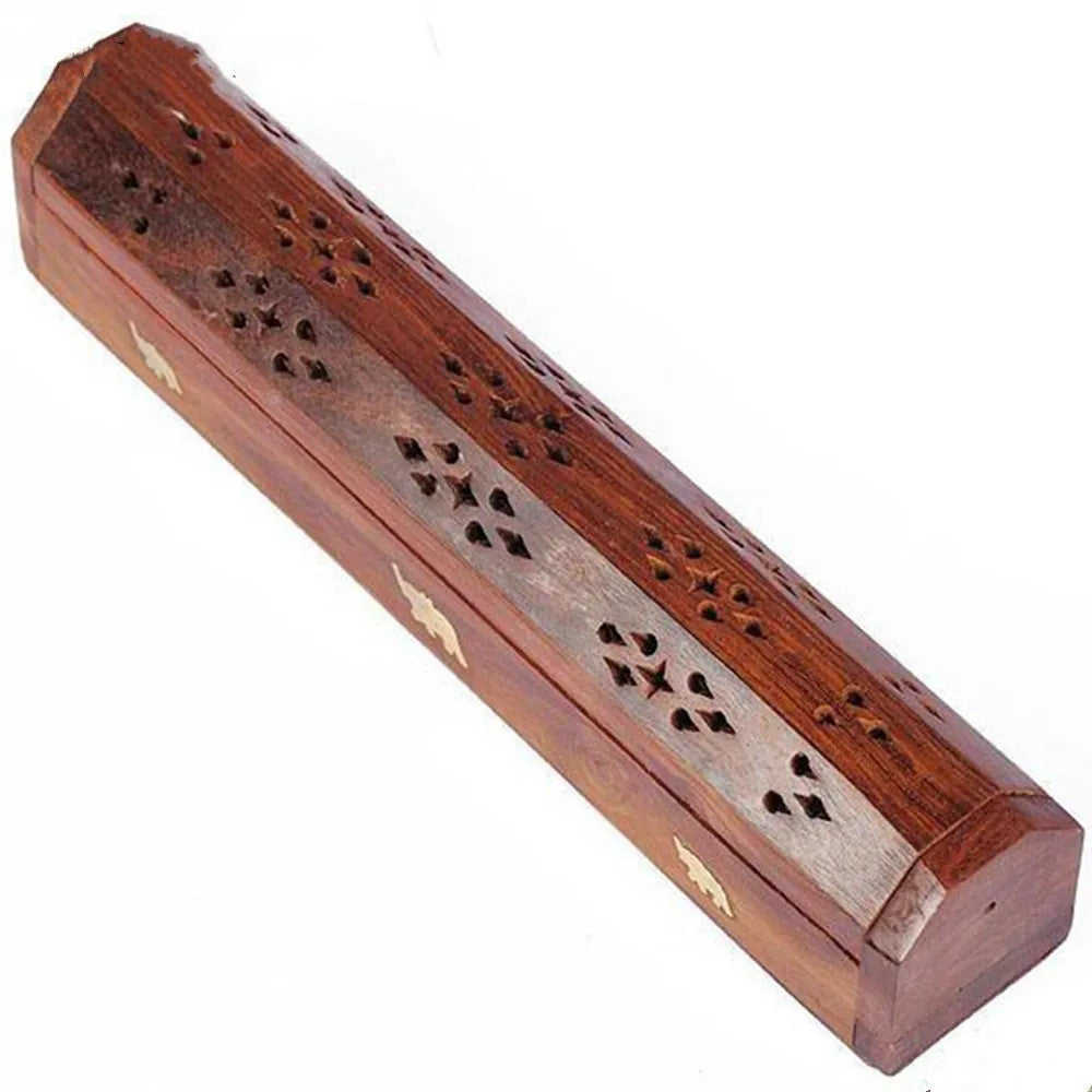 Bamboo Incense Burner Fragrance Box Tower Incense Seat Joss Stick Box Lying Censer Hand Carving Incense Stick Holder Teahouse