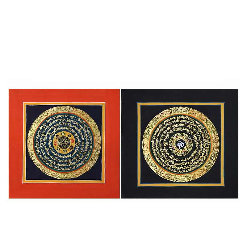 Buddha Stones Tibetan Handmade Thangka Painting Spiritual Blessing Blind Box Random Color Pattern Tibetan Thangka BS 24
