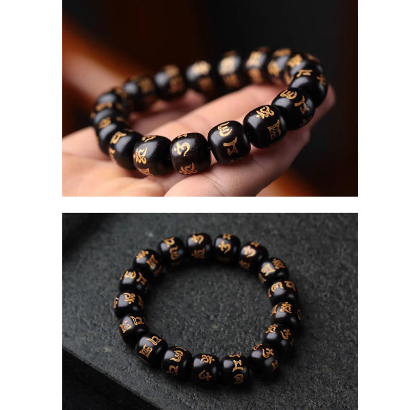 Tibetan Ebony Wood Mantra Bracelet — view 6