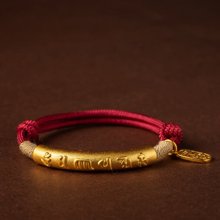 Buddha Stones 999 Sterling Silver Tibet Handmade Om Mani Padme Hum Fu Character TopRank Character Luck Braided Bracelet - image 7