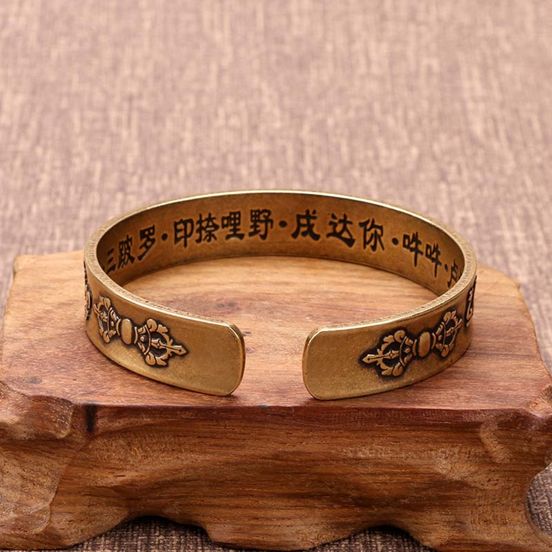 Buddhastoneshop Tibetan Sanskrit Copper Healing Bracelet Bangle