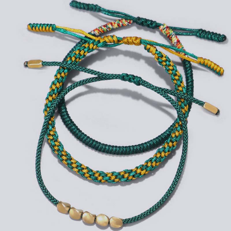 Three-piece copper bead cord bracelet set — view 12
