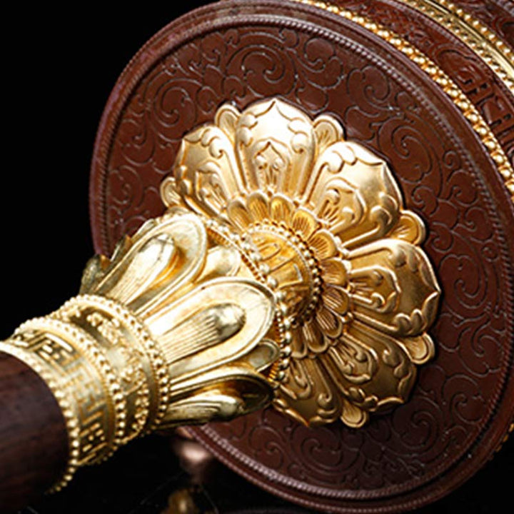 Tibetan Copper Prayer Wheel with Mantra Design — view 9