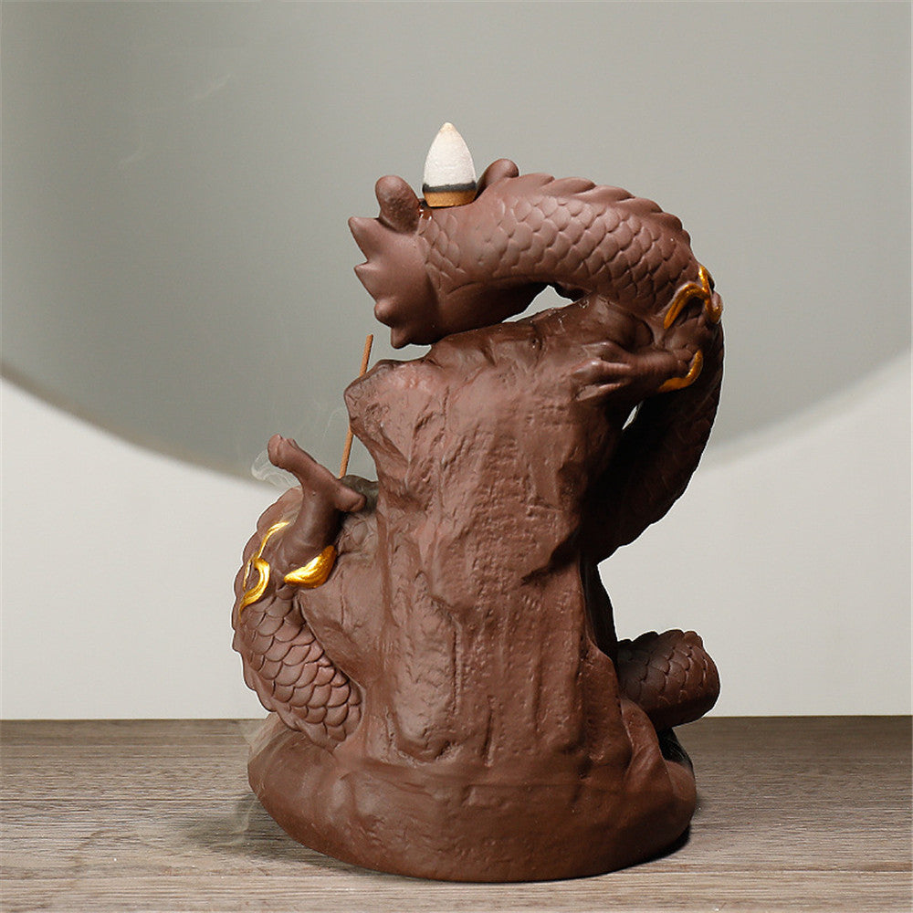 Backflow Incense Burner Dragon Incense Stick Holder Smoke Waterfall Aromatherapy Furnace Home Decor Censer