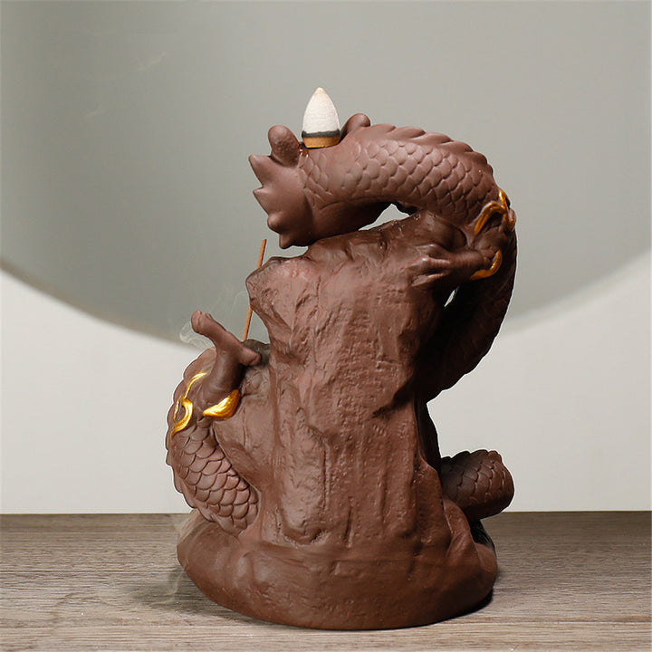 Backflow Incense Burner Dragon Incense Stick Holder Smoke Waterfall Aromatherapy Furnace Home Decor Censer